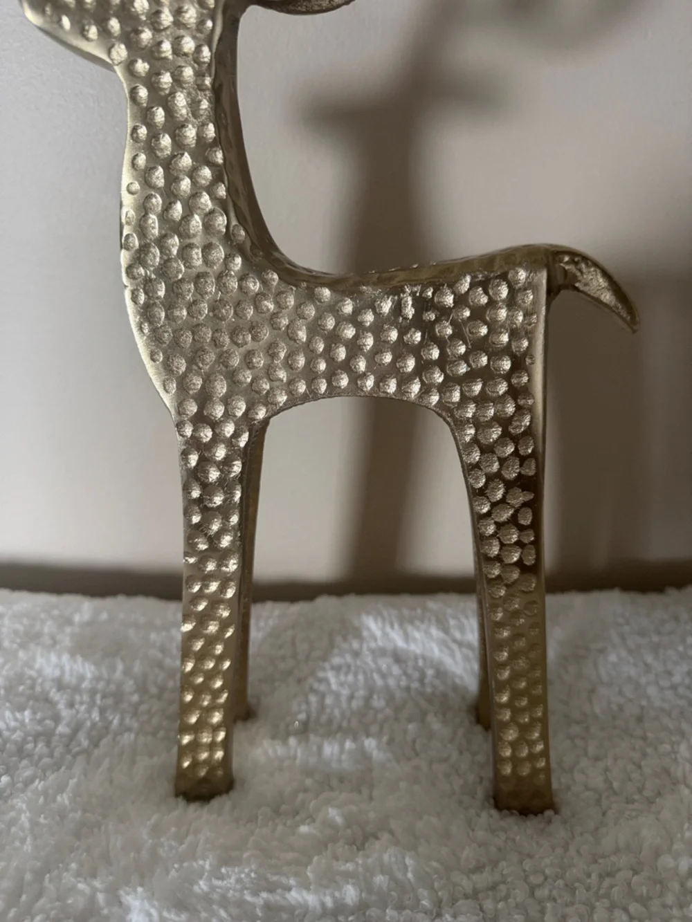 Holiday Christmas Gold Hammered Reindeer Decor NEW!